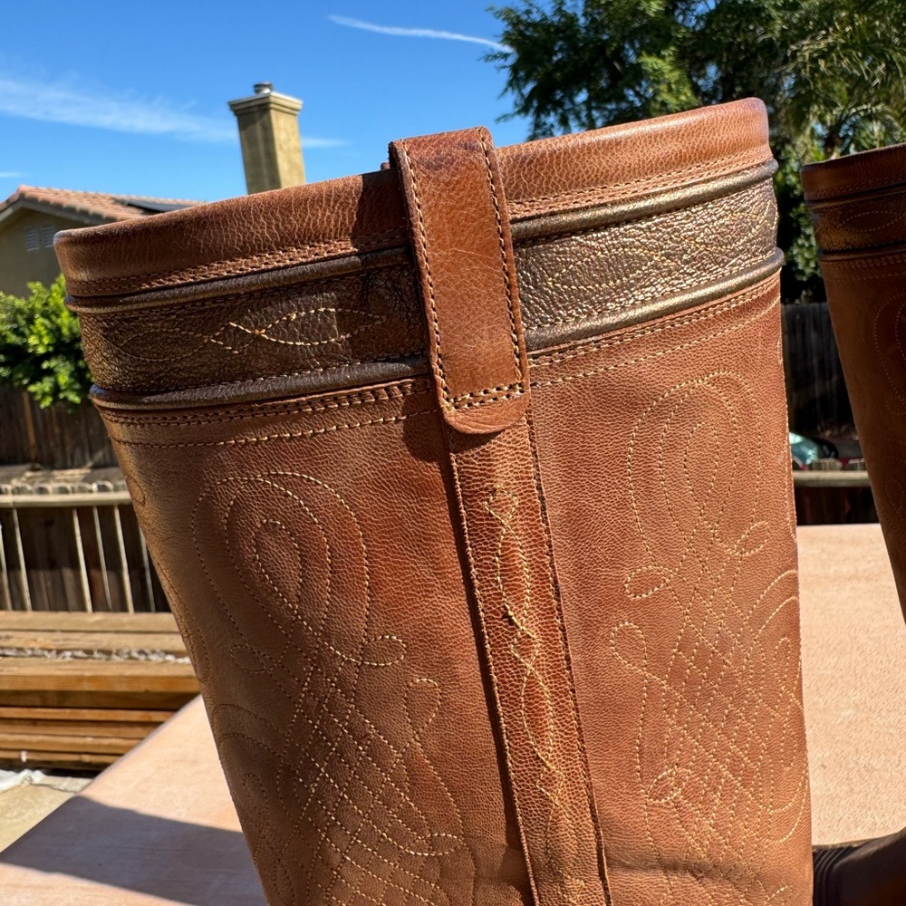 Ariat Tan Leather Heeled Boots - Picture 7 of 8